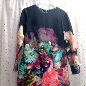 Ted Baker Long Sleeve Vyra Floral Tunic Dress  